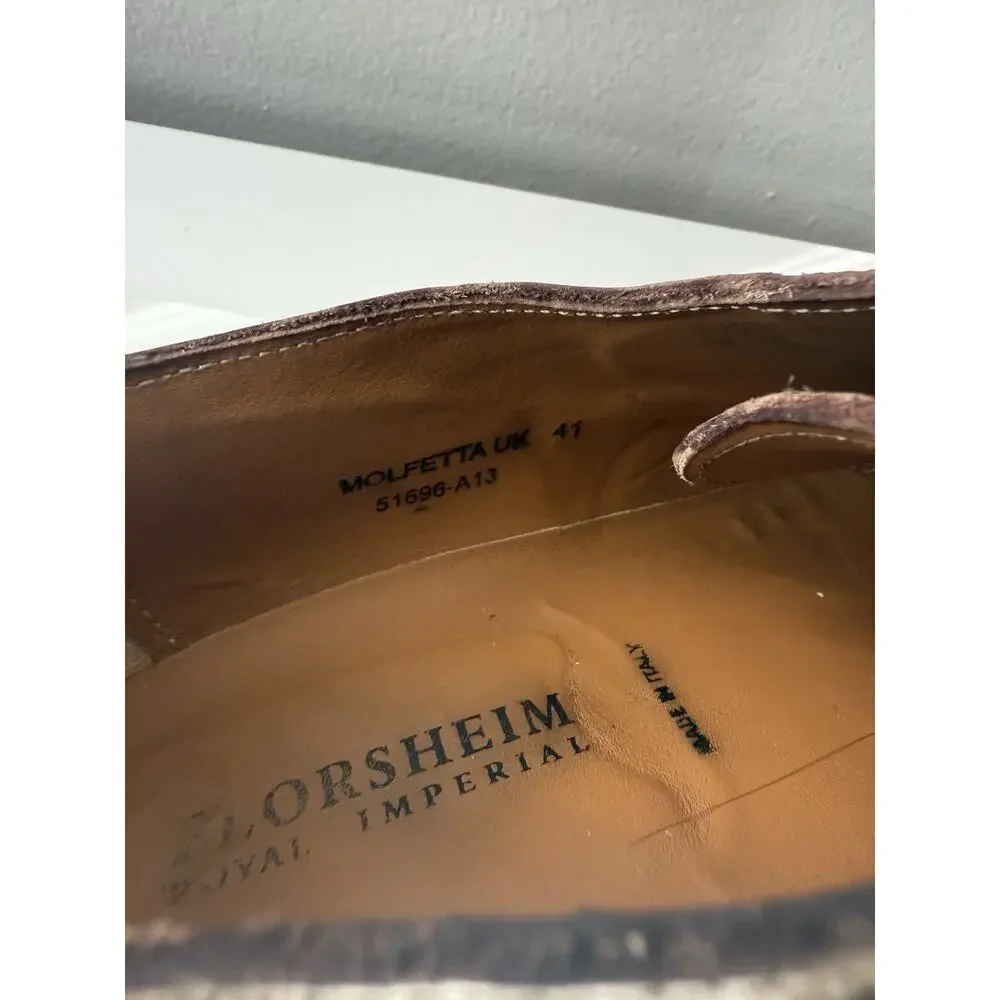 Florsheim Royal Imperial Wingtip Brogue Shoes | Made in Italy | Leather | EU 41